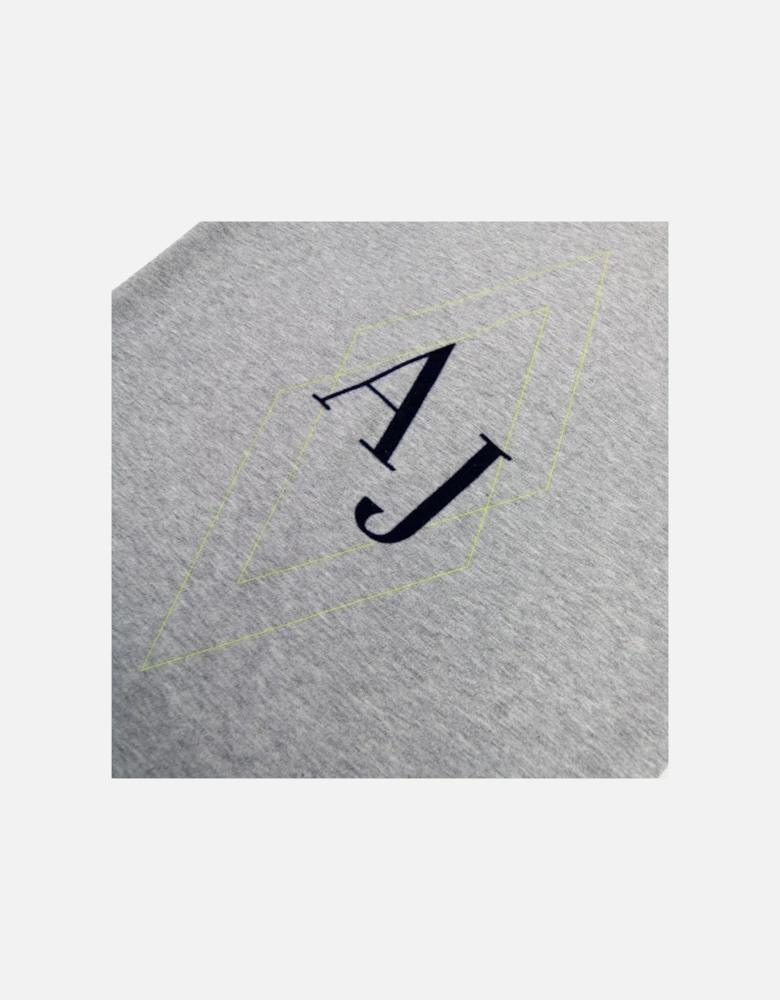 Junior Aj Logo Crewneck T Shirt Grey Melange