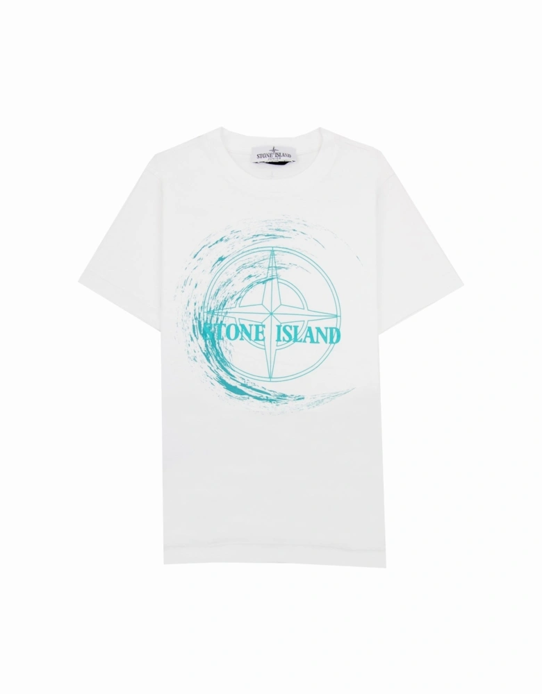 Junior 21072 30/1 Surf Two Print T Shirt White V0001
