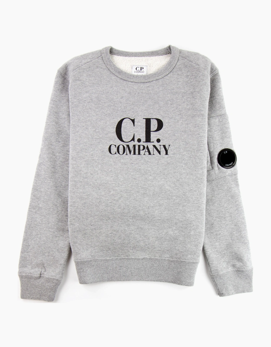 Boy's CP Company Undersixteen Basic Lens Crewneck Sweatshirt Grey M93 - Size: 6 years