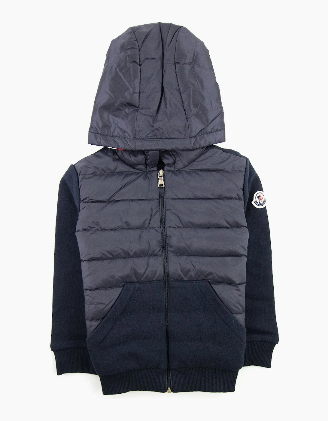 Moncler Junior Maglia Logo Zip Up Cardigan Navy 778 - Size: 2A