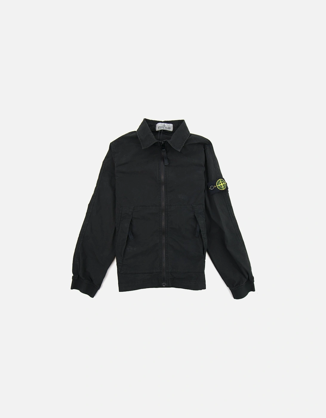 Junior Brushed Canvas Overshirt Black V0029, 3 of 2