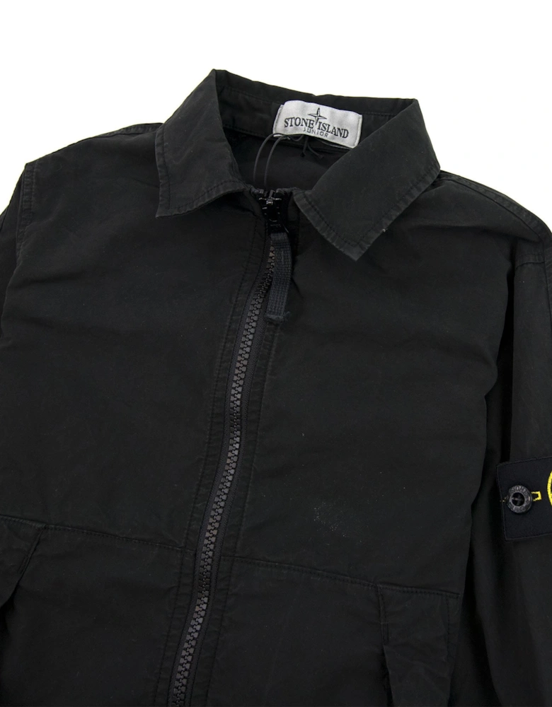 Junior Brushed Canvas Overshirt Black V0029