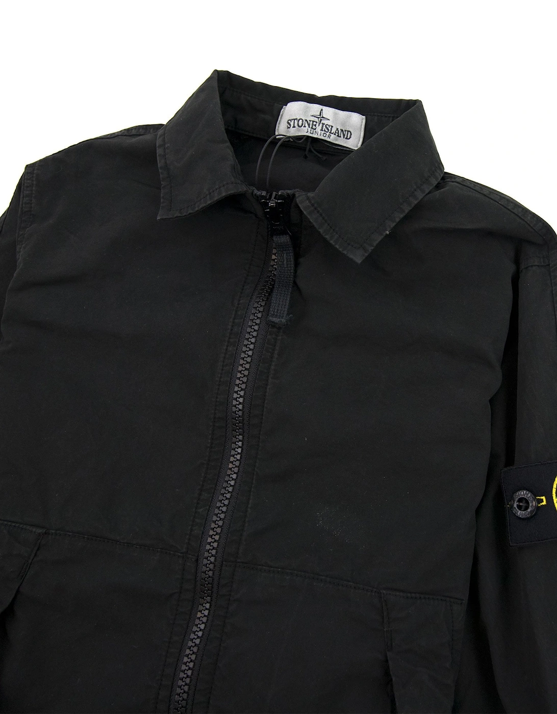 Junior Brushed Canvas Overshirt Black V0029