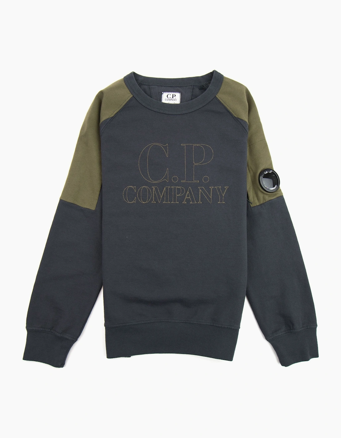 CP Company Undersixteen Embroidered Lens Sweatshirt Charcoal 985 - Black - Size: 10YRS