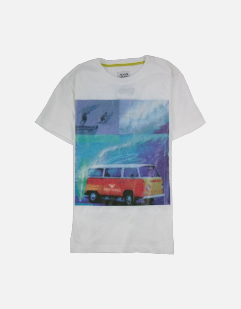 Junior Adventure Print T Shirt White APR1