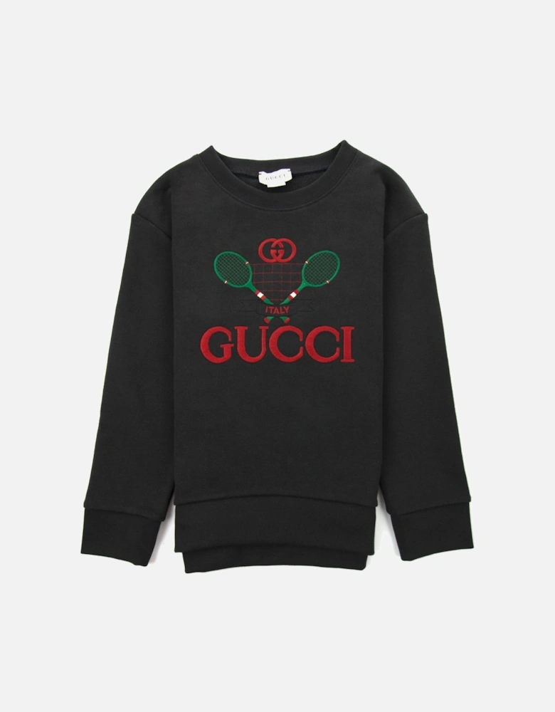 Junior Sweatshirt With Tennis 1073 Dark Grey