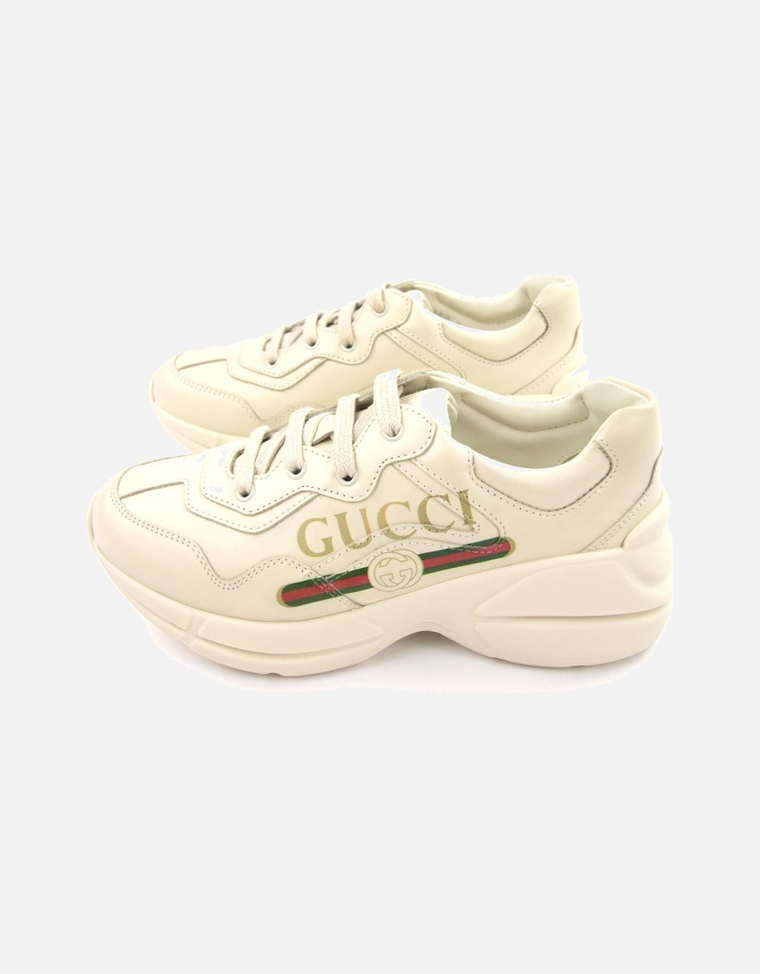 Junior Rhyton Logo Leather Sneaker Ivory, 4 of 3