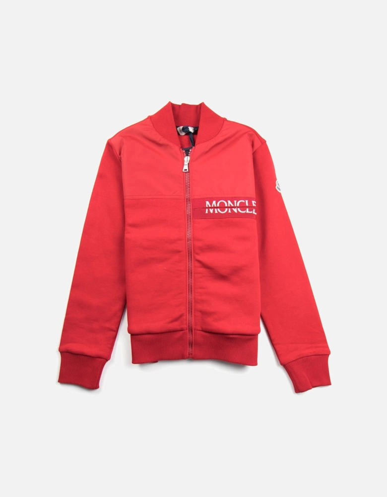 Junior Maglia Zip Up Cardigan Red