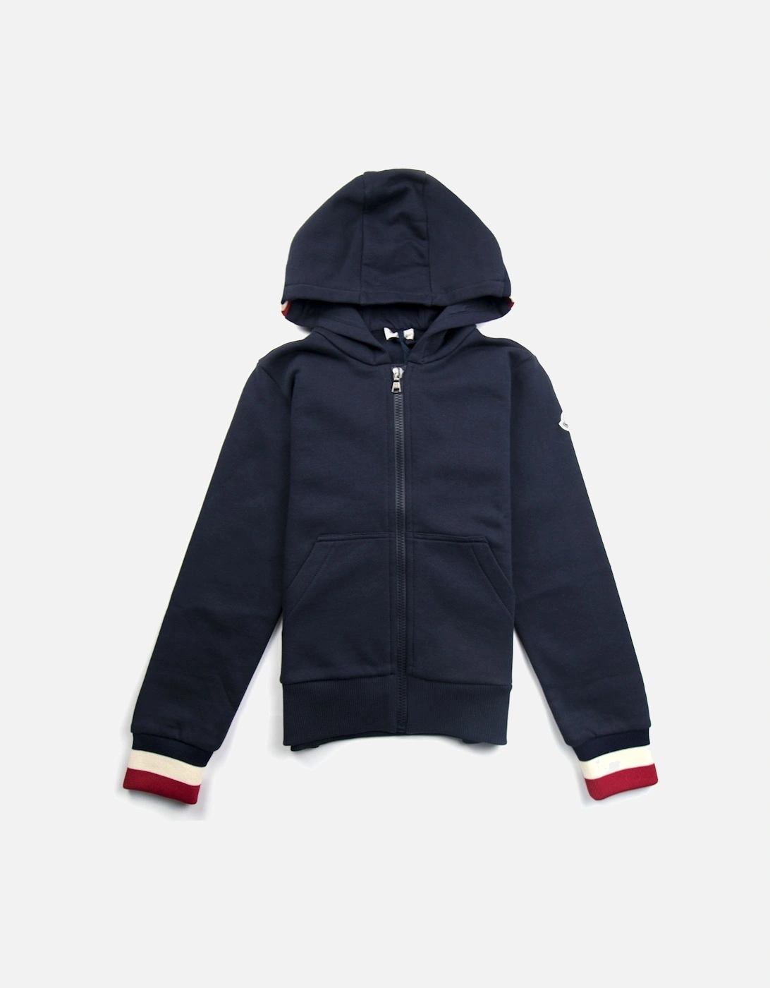 Junior Striped Hood Zip Up Jacket Navy, 3 of 2