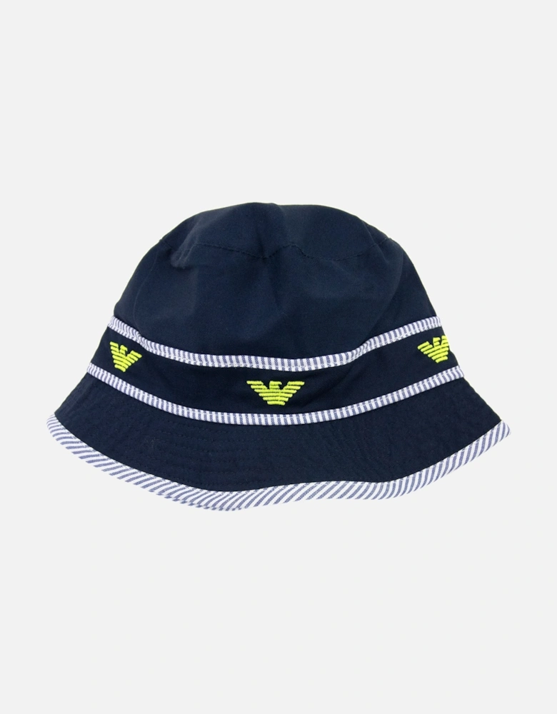 Junior Eagle Logo Bucket Hat Navy Blue