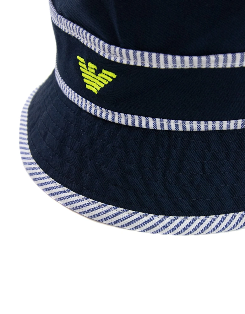 Junior Eagle Logo Bucket Hat Navy Blue
