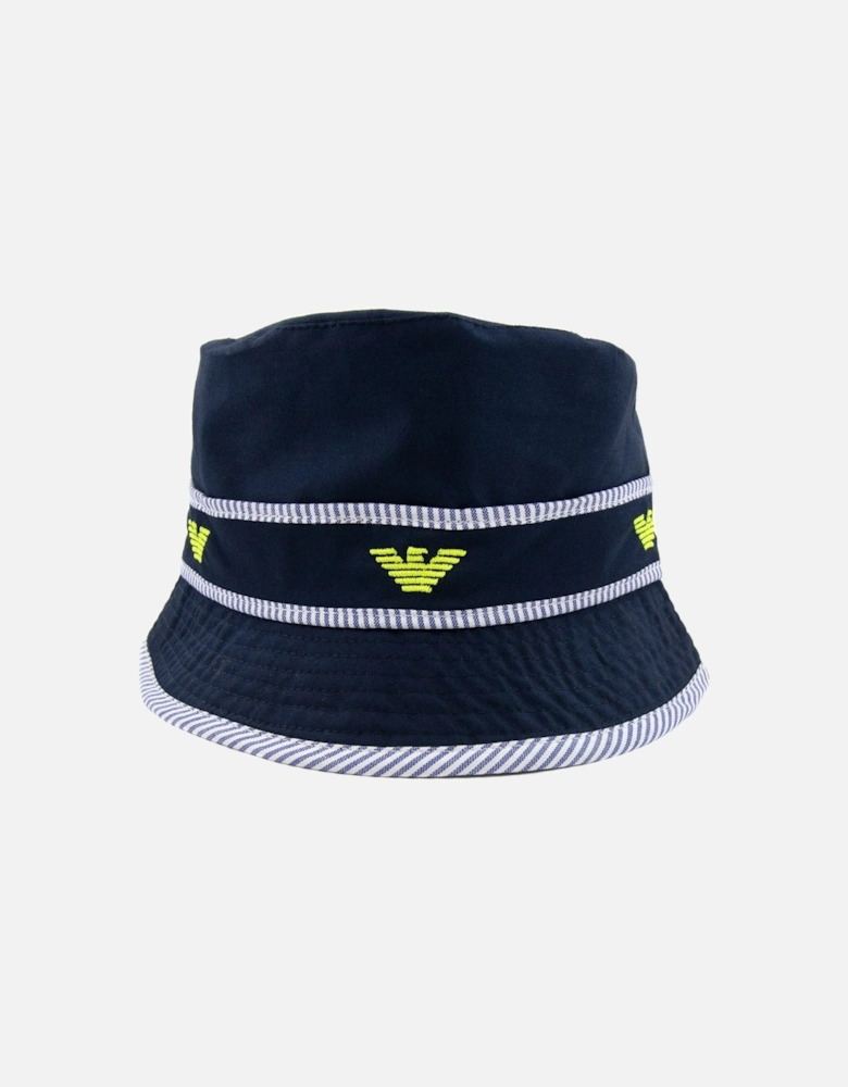 Junior Eagle Logo Bucket Hat Navy Blue