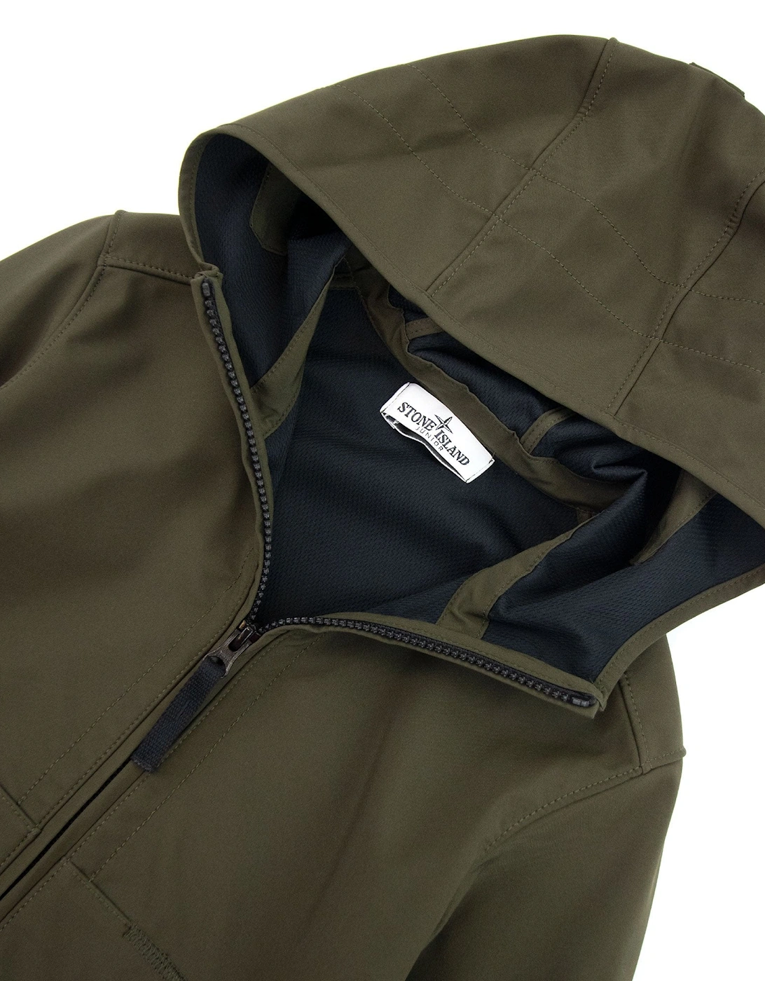 Junior Light Soft Shell Hooded Jacket Khaki V0054