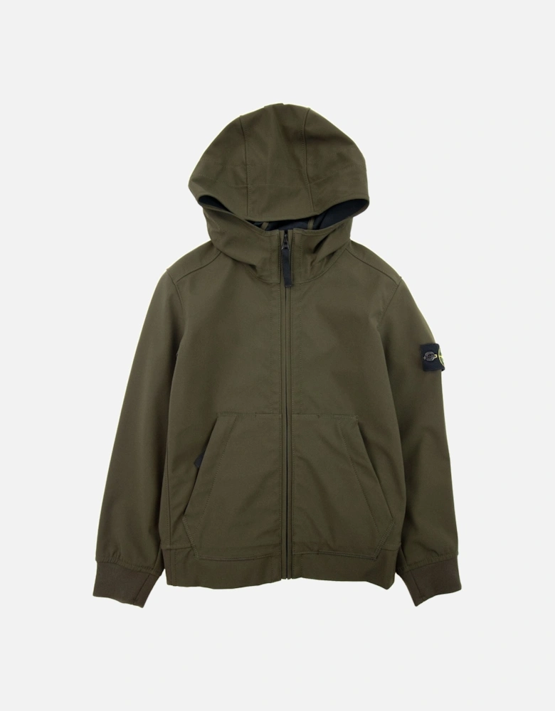 Junior Light Soft Shell Hooded Jacket Khaki V0054