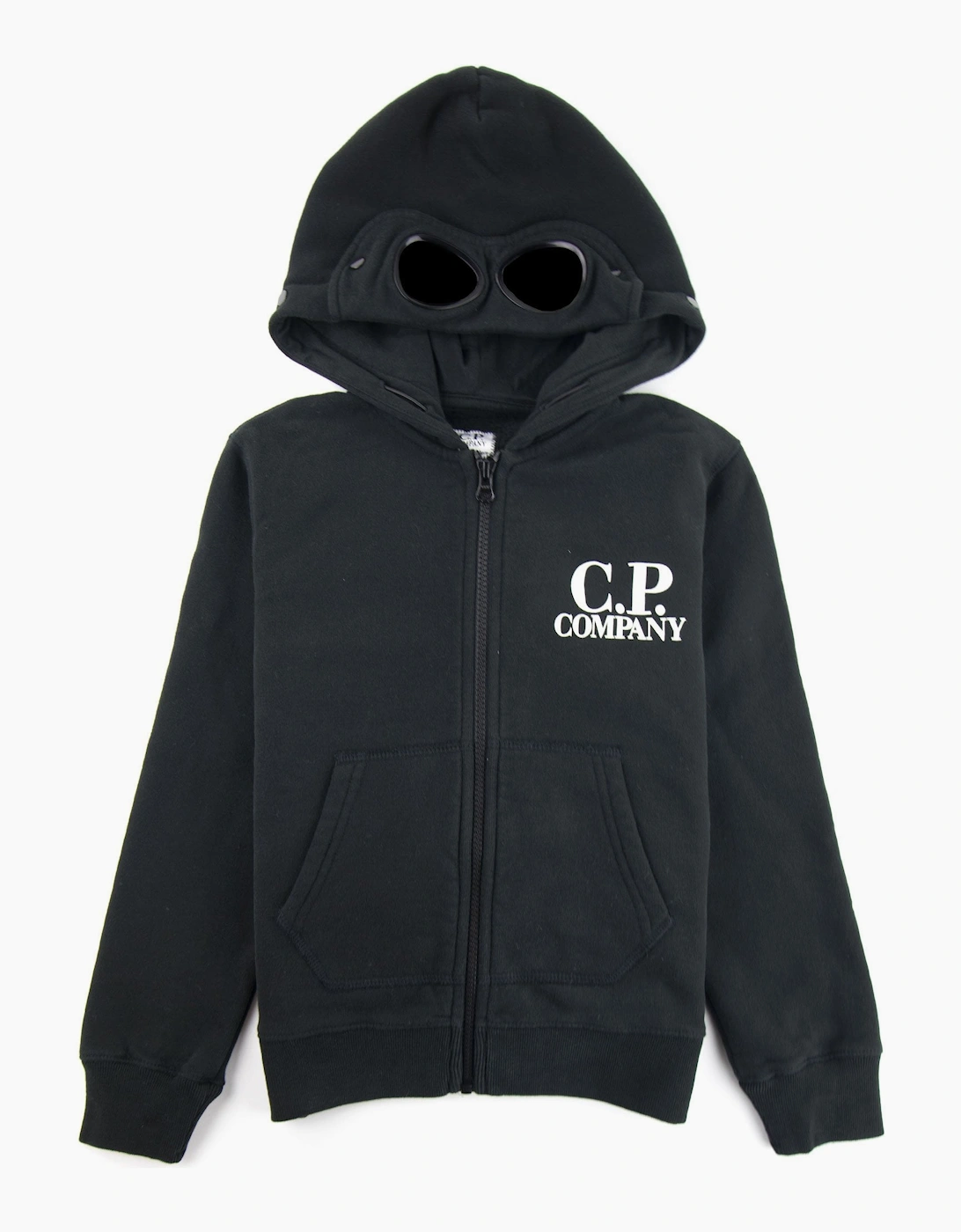 Cp Company Unisex Black Undersixteen Basic Fleece Goggle Hooded Sweatshirt 999 - Size: 6