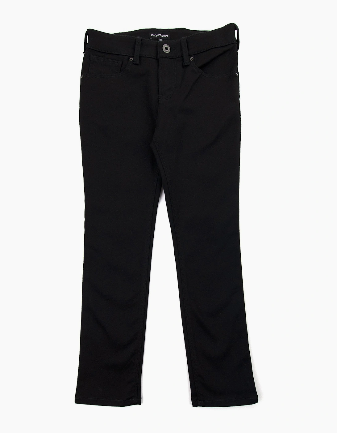 Boy's Emporio Armani Jnr J06 Side Piping 5 Pocket Trousers Nero 0999 - Black - Size: 12 years