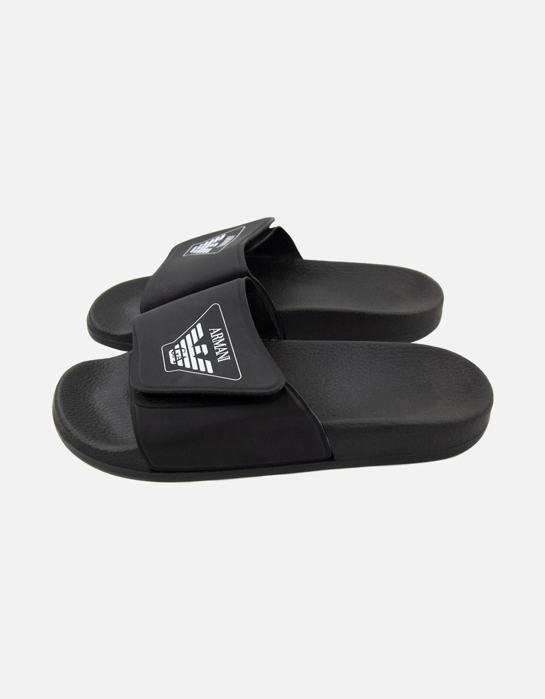 Junior Logo Leather Sliders Black, 4 of 3