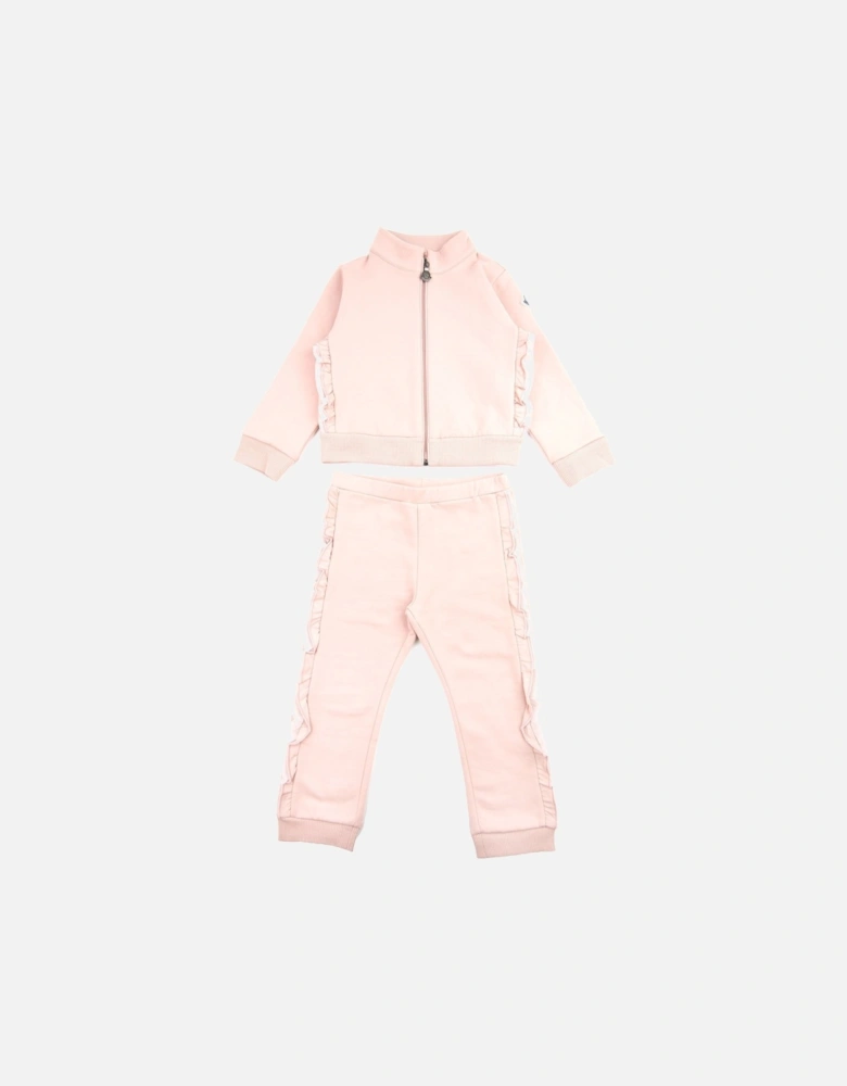 Junior Completo Cardigan Frill Tracksuit Pastel Pink 510