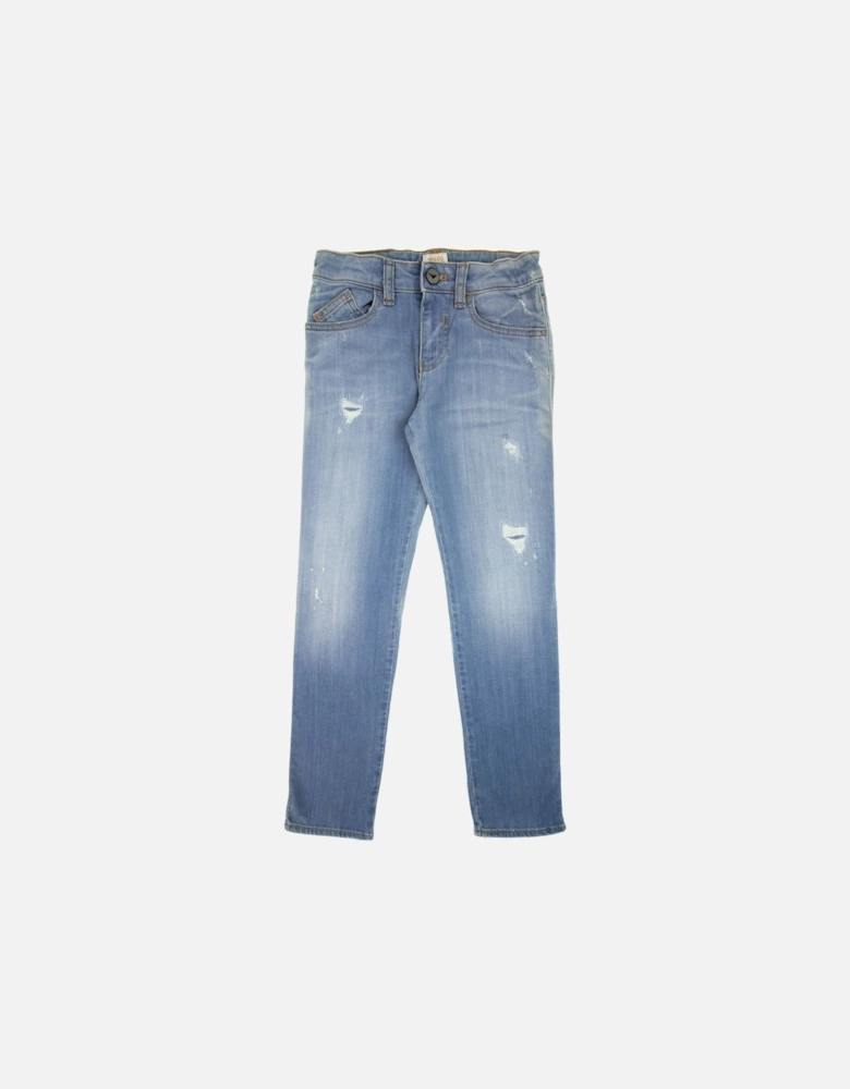 Junior J15 Ripped Stretchy Jeans Denim Blue