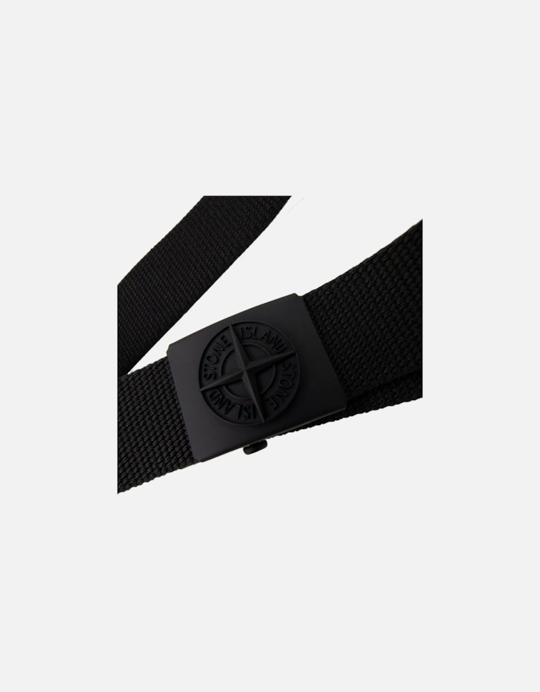 Junior 90461 Embossed Logo Buckle Belt Black Voo29