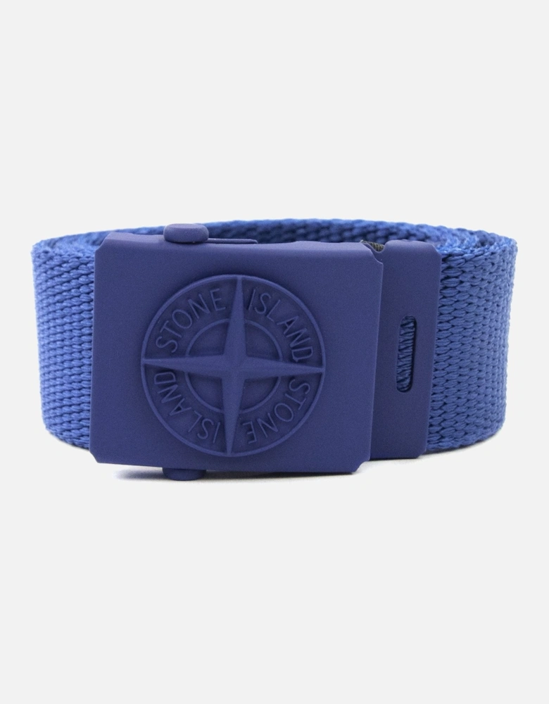 Junior 90461 Embossed Logo Buckle Belt Blue V0024