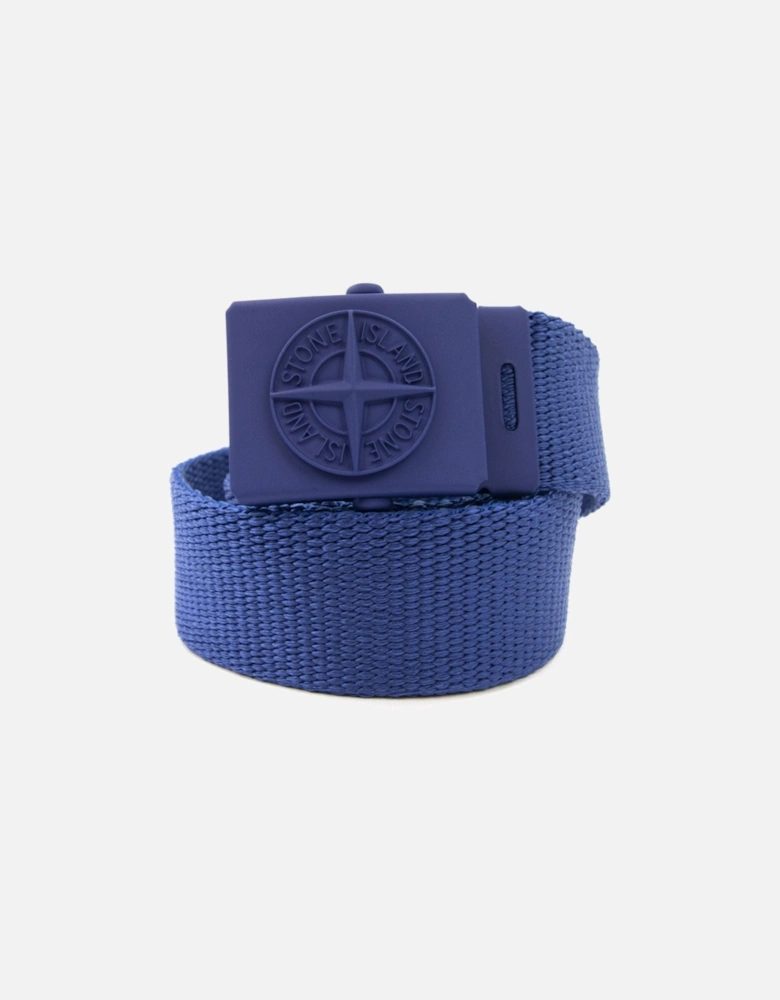 Junior 90461 Embossed Logo Buckle Belt Blue V0024