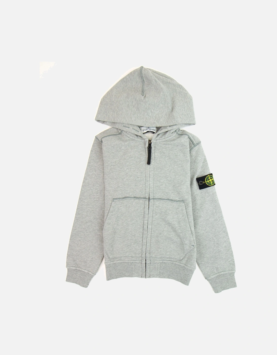 Junior Patch Logo Zip Up Hoodie Light Grey V1064, 3 of 2