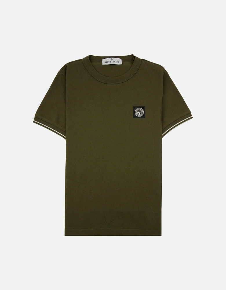 Junior 2100001 Light Cotton Compass Patch T Shirt Khaki V0054