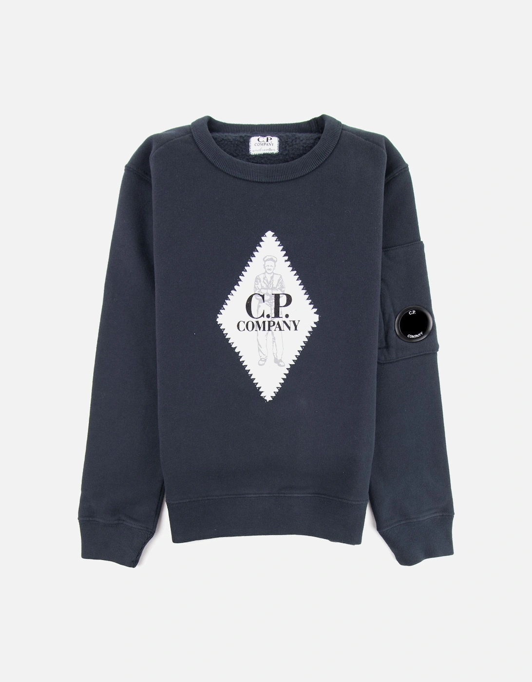 C.P. Company Undersixteen Diamond Logo Lens Sweatshirt Navy 888, 4 of 3