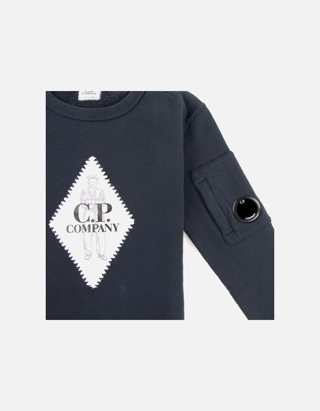 C.P. Company Undersixteen Diamond Logo Lens Sweatshirt Navy 888