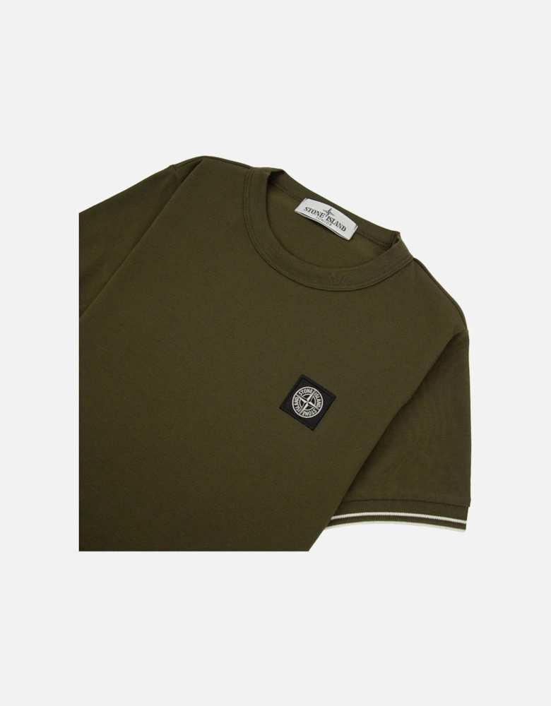 Junior 2100001 Light Cotton Compass Patch T Shirt Khaki V0054