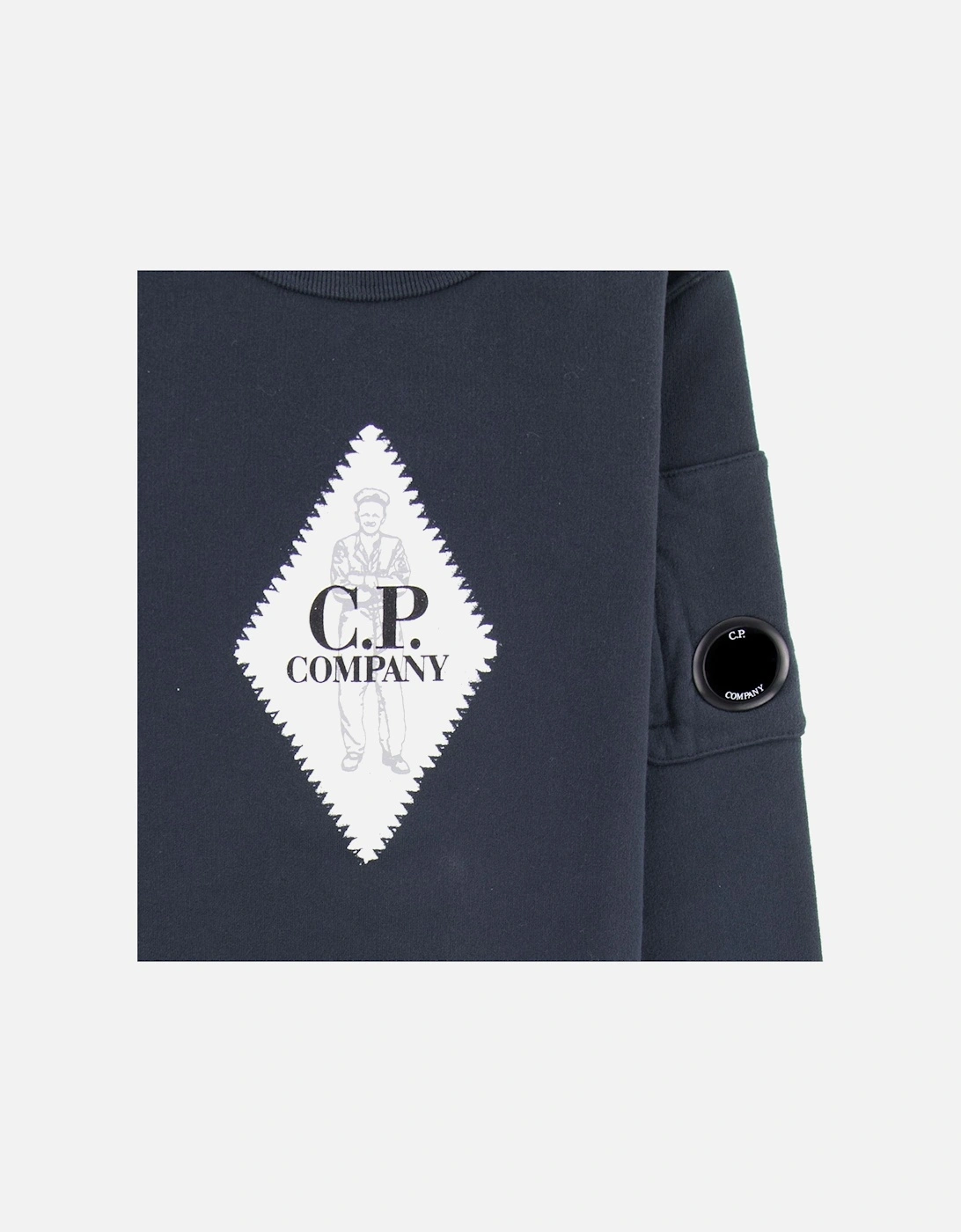 C.P. Company Undersixteen Diamond Logo Lens Sweatshirt Navy 888