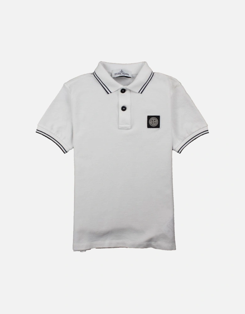 Junior Twin Tipped Short Sleeve Polo White