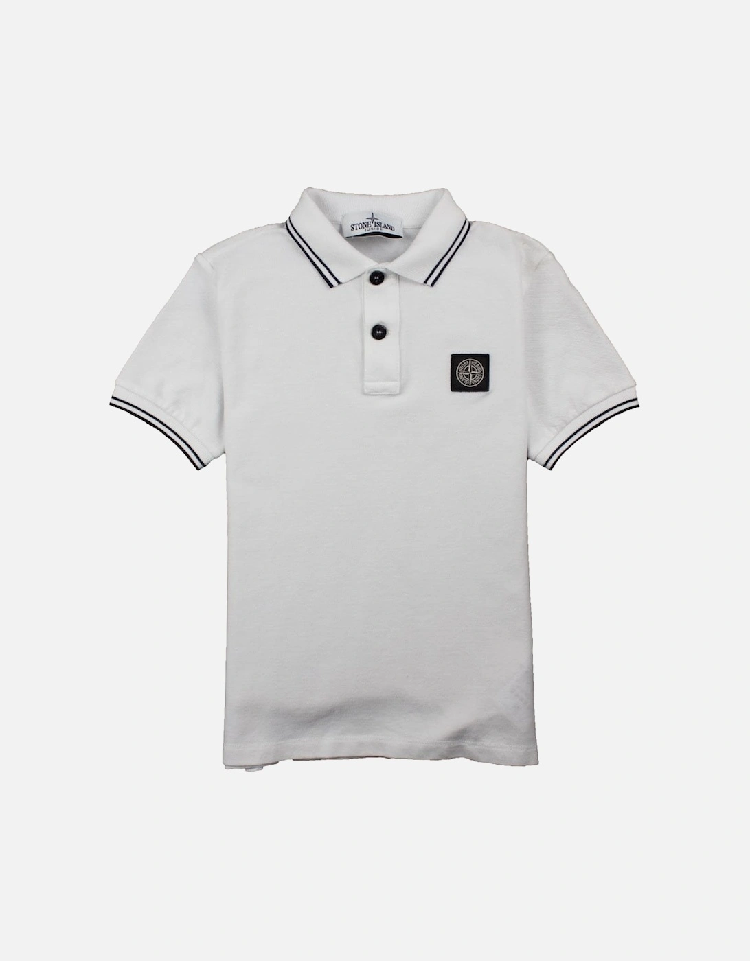 Junior Twin Tipped Short Sleeve Polo White, 3 of 2