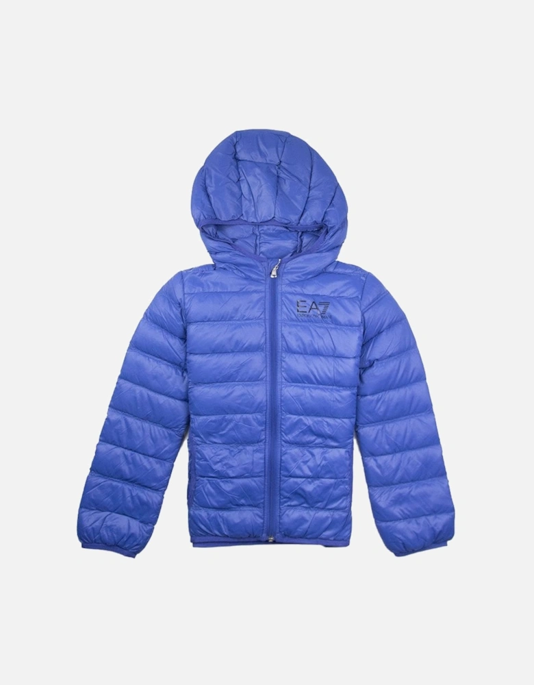 Emporio Armani Hooded Down Jacket Electric Blue