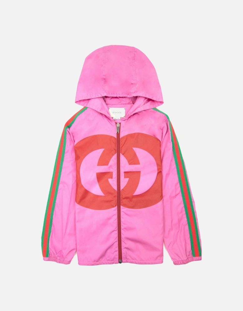 Junior Gg Interlocking Nylon Jacket Pink