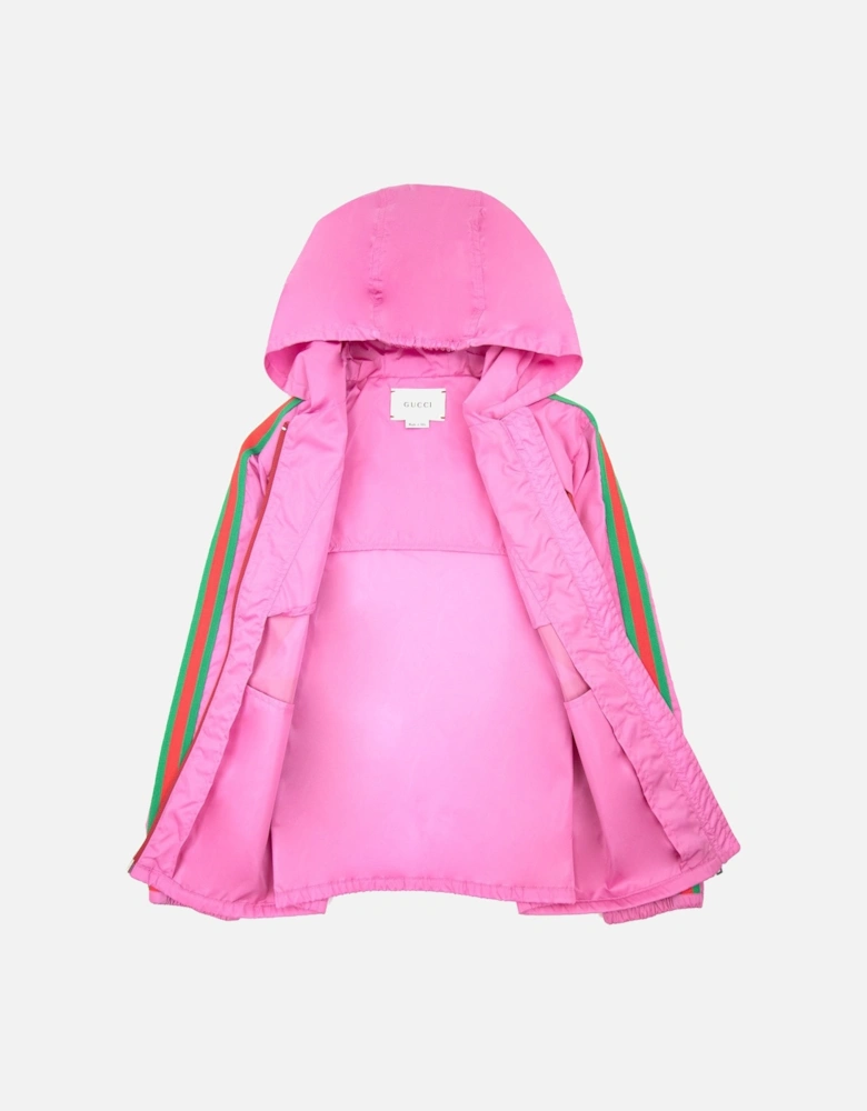 Junior Gg Interlocking Nylon Jacket Pink