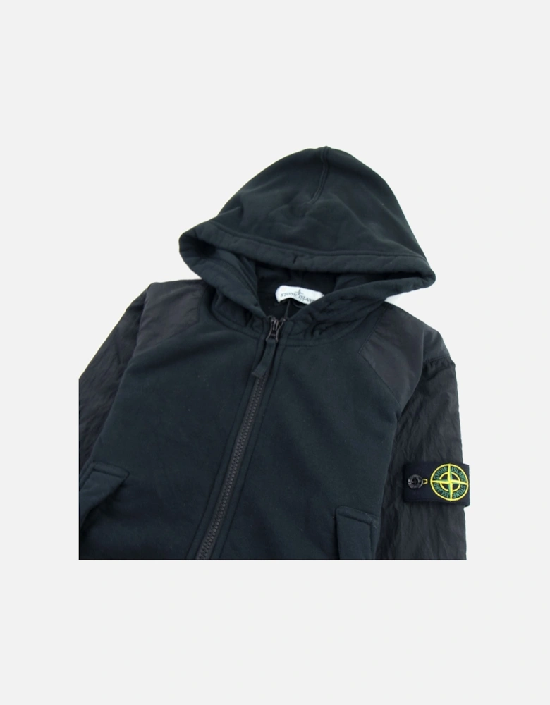 Junior Nylon Shoulder Zip Sweatshirt Black V0029