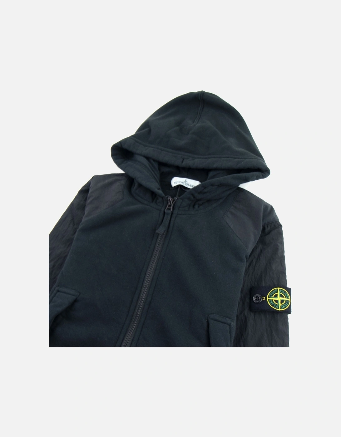 Junior Nylon Shoulder Zip Sweatshirt Black V0029
