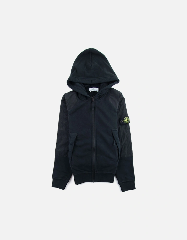 Junior Nylon Shoulder Zip Sweatshirt Black V0029