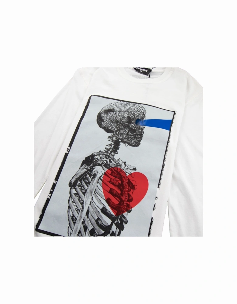 Kids Long Sleeve X-Ray Heart T-Shirt White