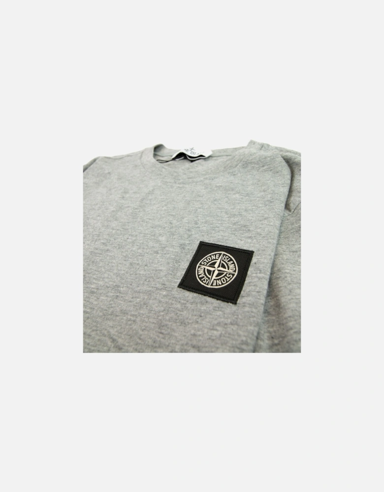 Junior Chest Logo Long Sleeve T-Shirt Light Grey V1064