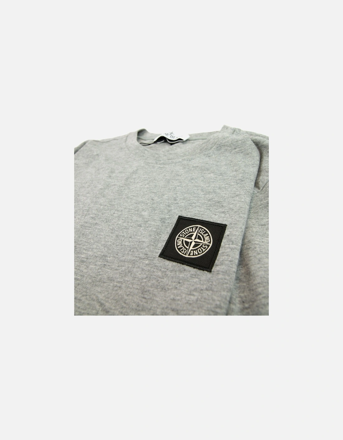 Junior Chest Logo Long Sleeve T-Shirt Light Grey V1064