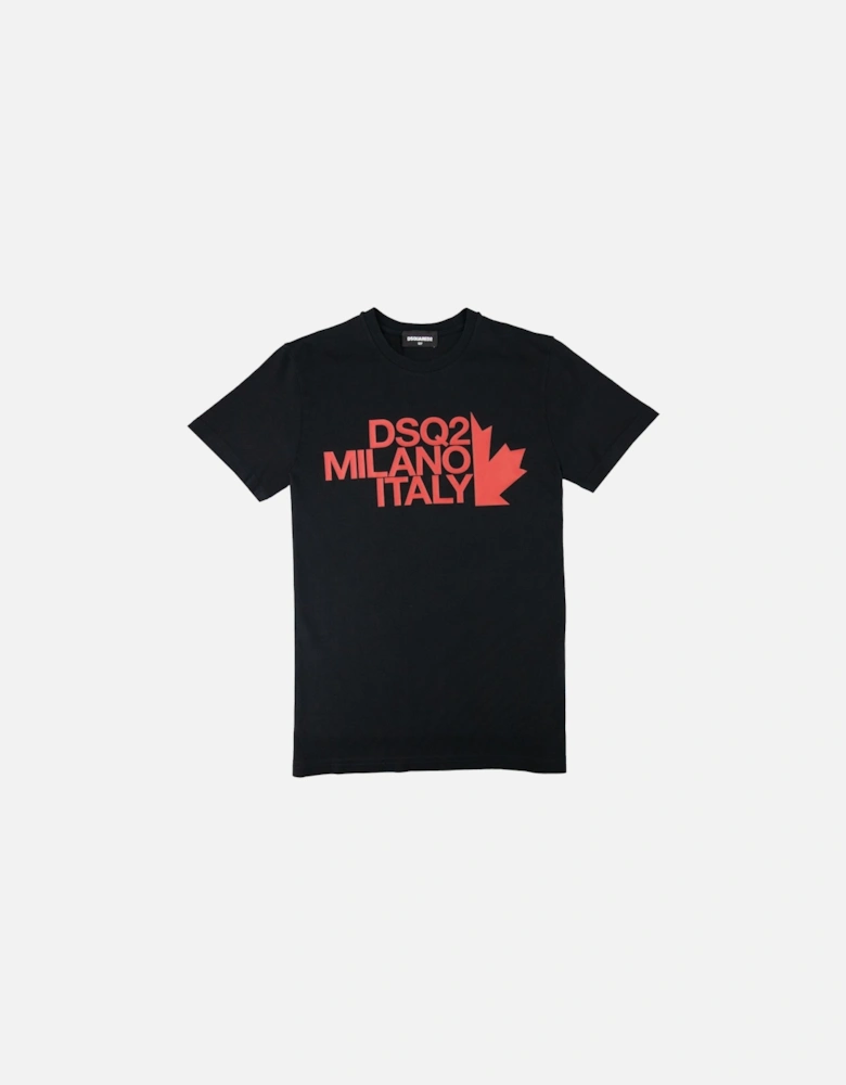 Kids DSQ2 Milano Italy Tshirt Black