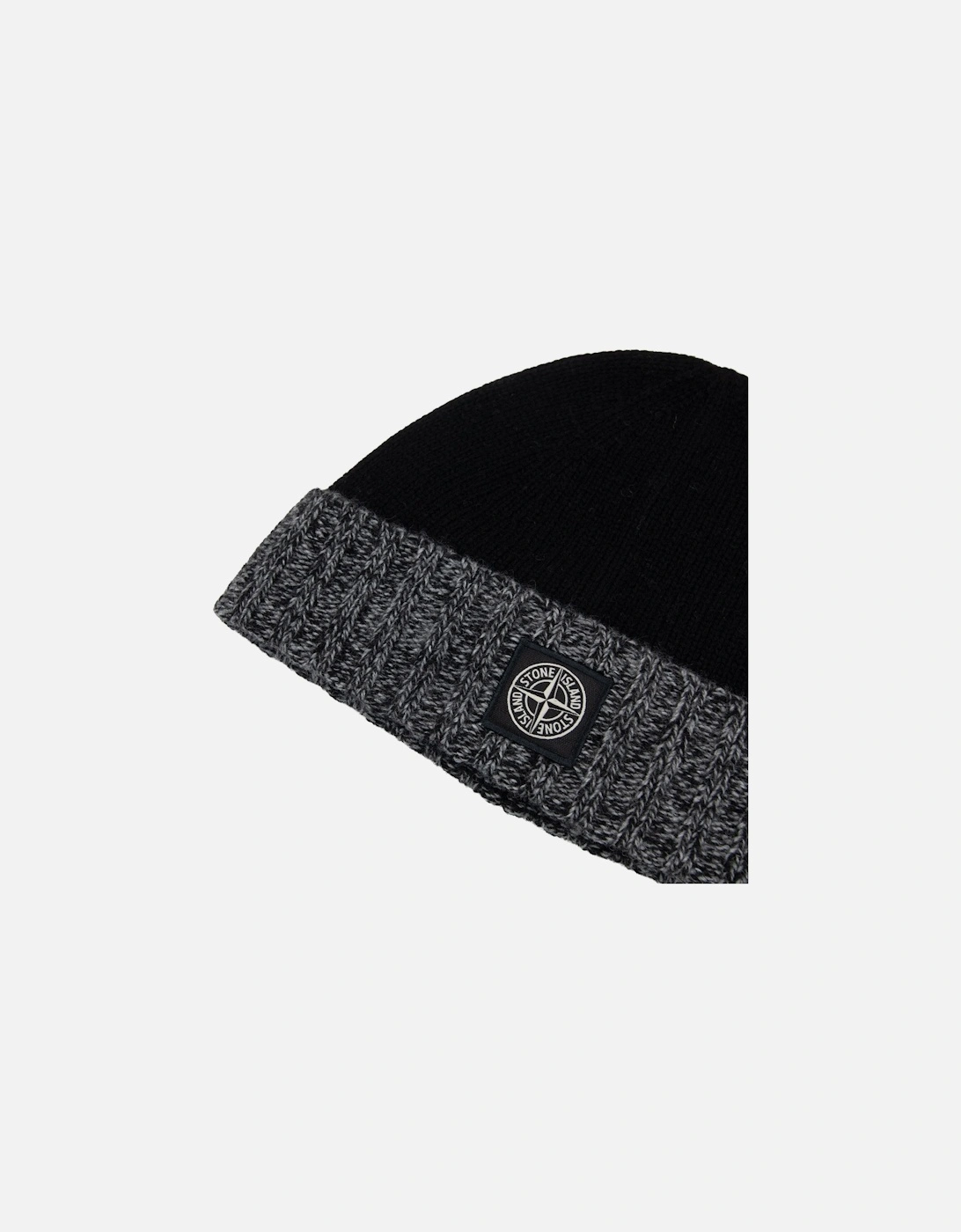 Junior N05z8 Wool Melagne Cuff Beanie Black V0029