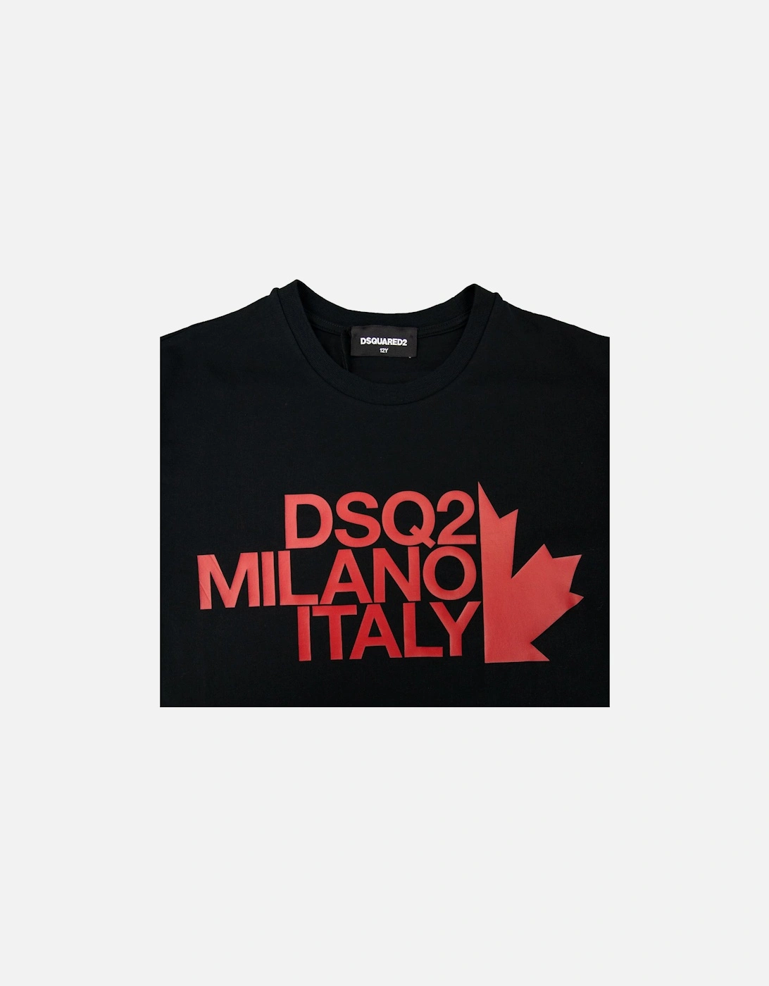 Kids DSQ2 Milano Italy Tshirt Black