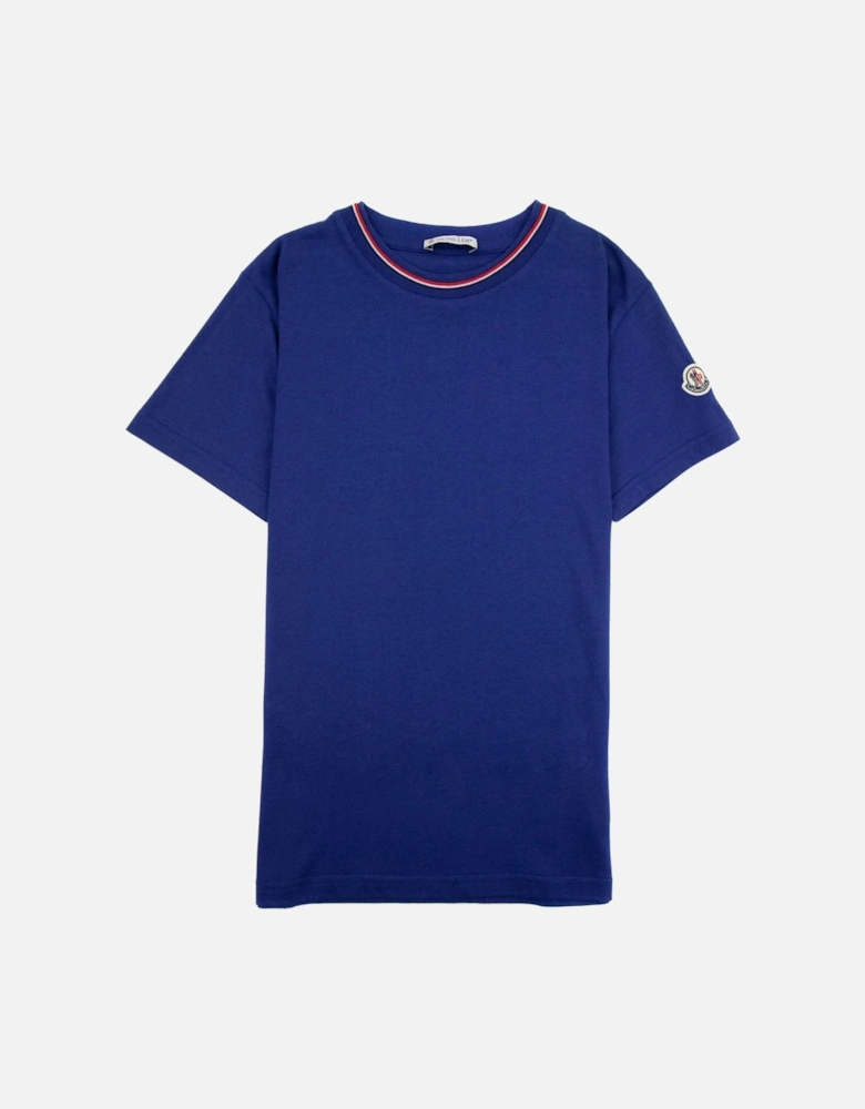 Junior Maglia Embriodered Arm Logo T Shirt Royal Blue