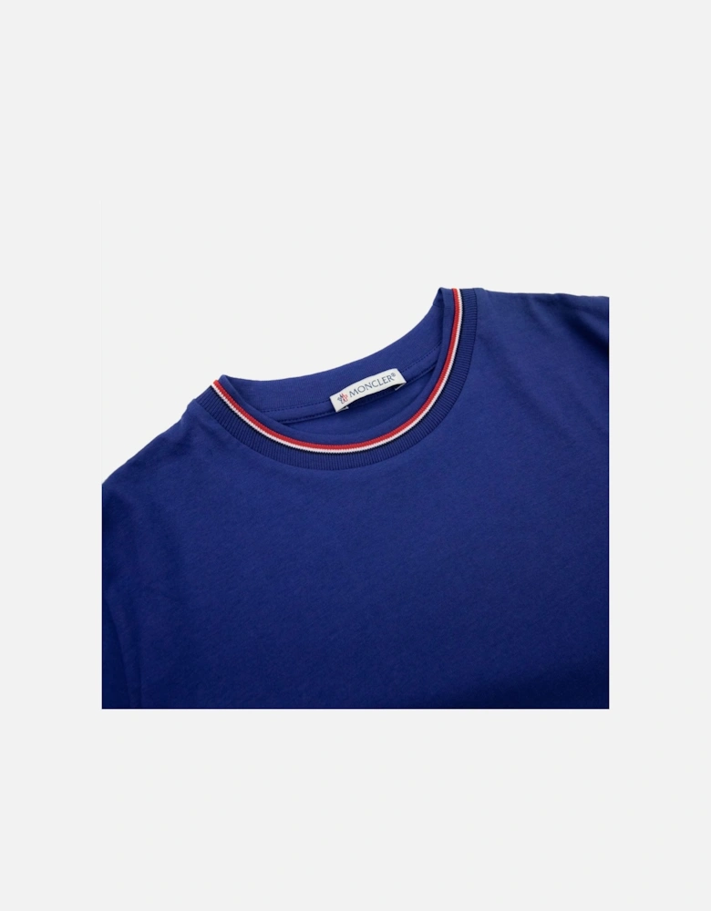 Junior Maglia Embriodered Arm Logo T Shirt Royal Blue