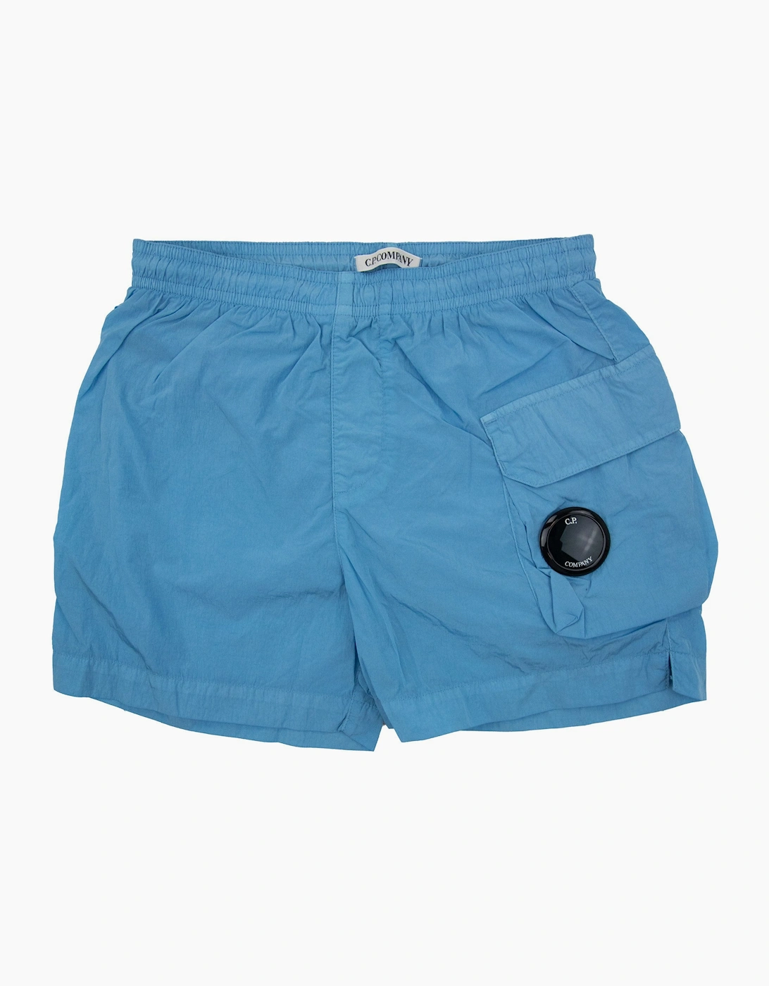 Boy's Cp Company Undersixteen Chrome-r Lense Cargo Swim Shorts Niagara Blue 853 - Size: 14 years