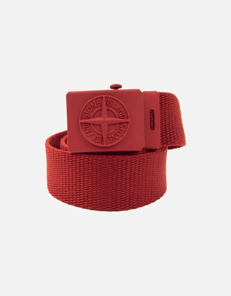 Junior 90461 Embossed Logo Buckle Belt Red V0010
